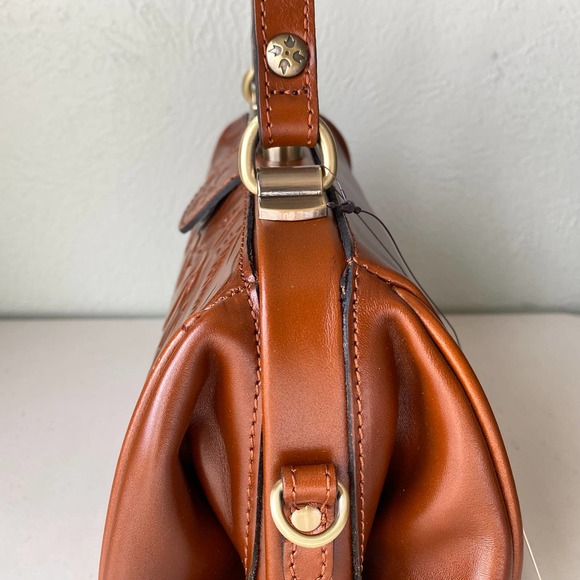 NWT Patricia Nash Gracchi Florence Tooled Leather Frame Satchel Brown P38407 - Picture 15 of 15